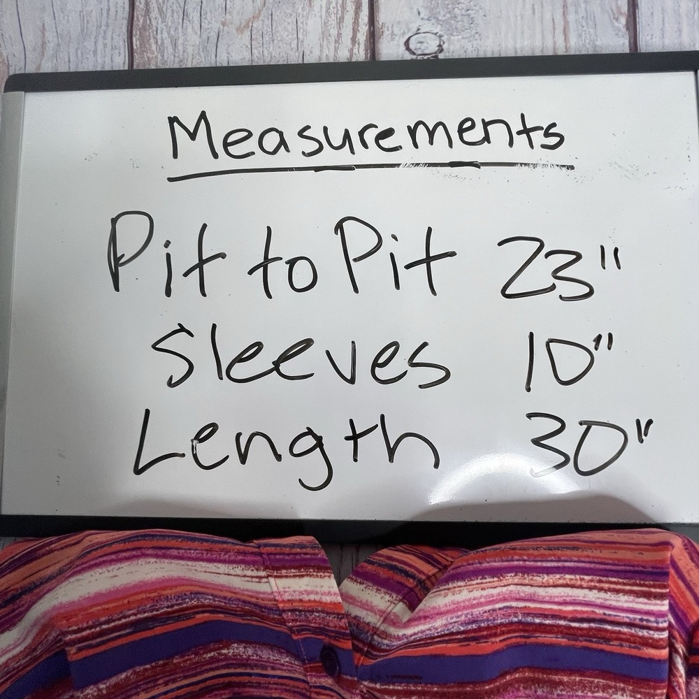 Catherines Shirt Women Size 1X Top Plus Barbie Pink Stripe Button Up BOHO - Picture 10 of 11
